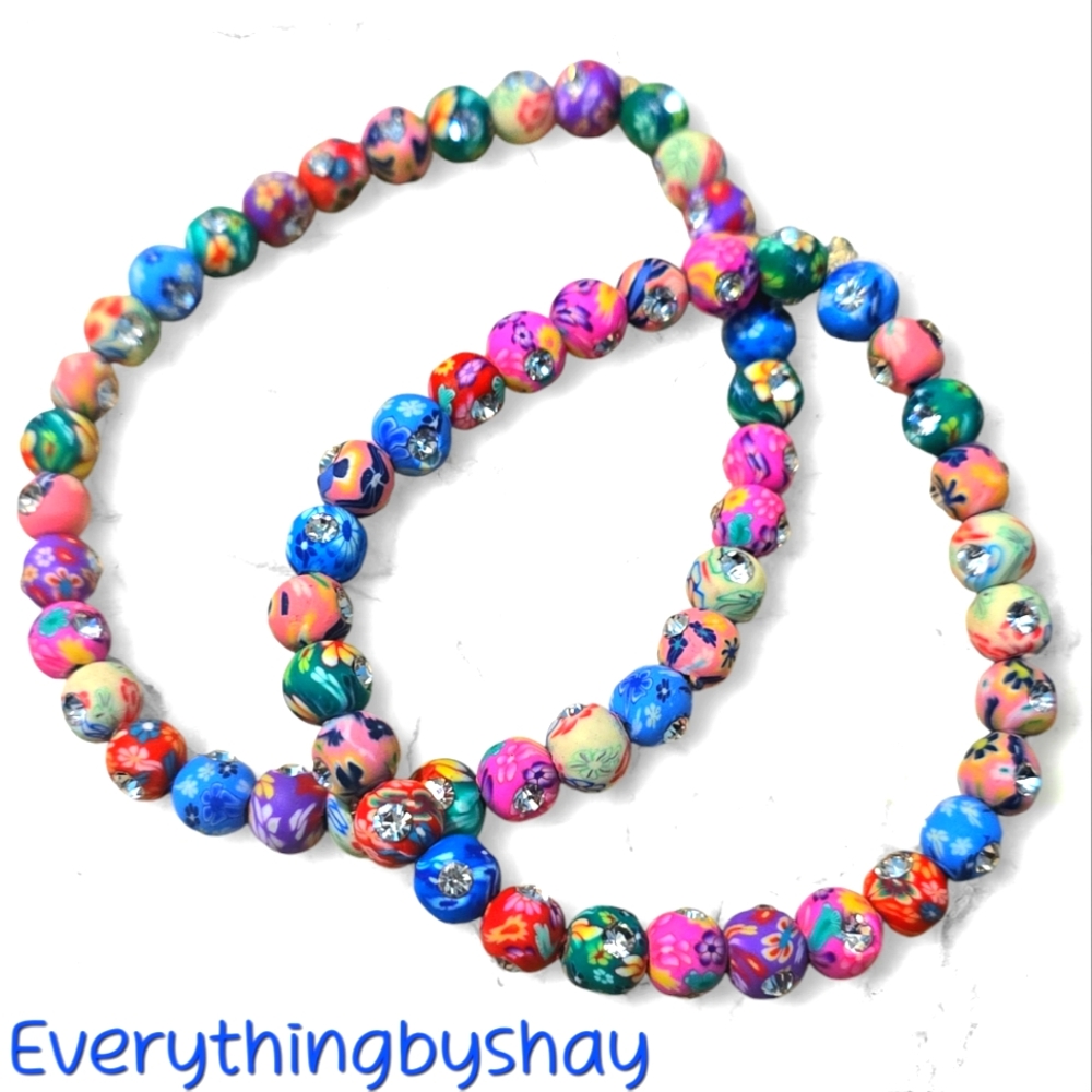 Multicolored Polymer Clay Stretchy Bracelets